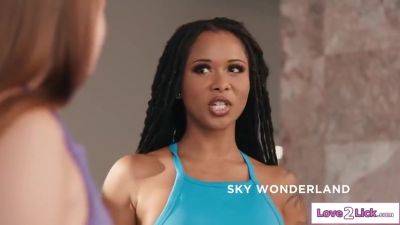 Ebony Stepmom Licks Stepdaughters Pussy With Sky Wonderland, And Young And Cali Sweets - hotmovs.com