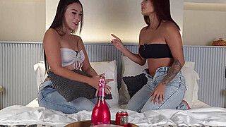 Truth or dare game ends up in a THREESOME with my STEPSISTER - Daniela Andrea - Abella Olsen - ah-me.com