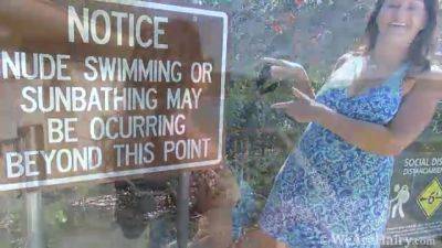 Joanna Jakes strips naked out by the lake deck - WeAreHairy - hotmovs.com