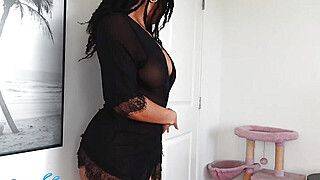 Sexy Lightskin Ebony With Big Tits Fucks and Sucks Her Way out of an Eviction - ah-me.com