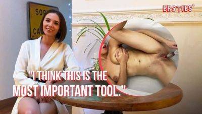 Hot German Amateur Eve Sweet Fingers Her Wet Pussy in Bathtub Before Using Glass Dildo - porntry.com - Germany