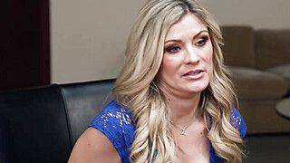 Suburban housewife bouncing on principal - ah-me.com