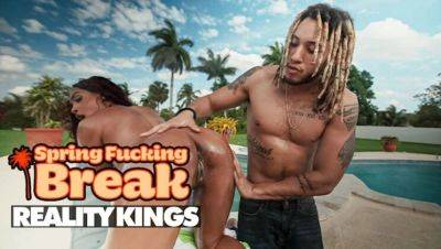 Addis Fouche Gets Rough Poolside Fuck From Derek - Big Load On Her Ass - porntry.com - Usa