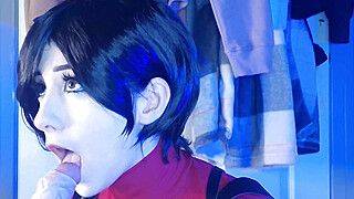 Ada wong uses Leon for sex, gives footjob and pounds big oiled ass - ah-me.com