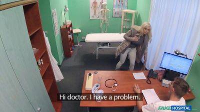 Italian blond beauty with Big Boobs ejaculates numerous times with a doctor - faux health center - sexu.com