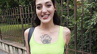 BJRAW Sexy petite tattooed Italian Brisen gobbles up a big dick - ah-me.com