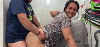 Stepson fucks me in the laundry room while his dad goes out to the supermarket- CulonaArdiente32 - inxxx.com