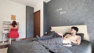 POV Fucking My Slutty Redhead Stepmom in Bed - Creampie & Doggy Style (Eng Sub) - porntry.com - Italy