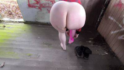 Busty German Babe Spanked Hard in Fishnets - Outdoor BDSM & Public Humiliation - porntry.com - Germany