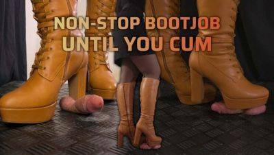 Brown High Heels Bootjob - Cock & Balls Crushed Until Cumshot - Femdom CBT Trample - porntry.com - Italy