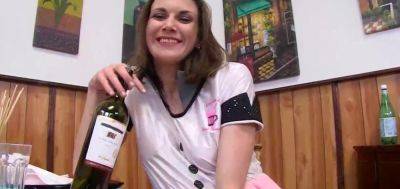 Strokies Waitress Valerie Voxx gives restaurant handjob - inxxx.com