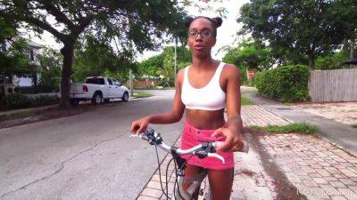 Nerdy Black Girl Takes A Big Hard Cock - Lacey London - hotmovs.com