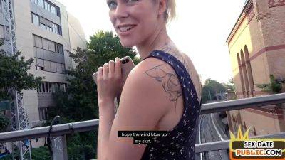 Inked public babe fucked by sex date outdoor in amateur sex - sexu.com - Germany