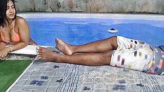 A pool bath ends in sex, And the naughty girl gives me her ass and pisses herself all horny, What wonderful sex with this hottie - ah-me.com