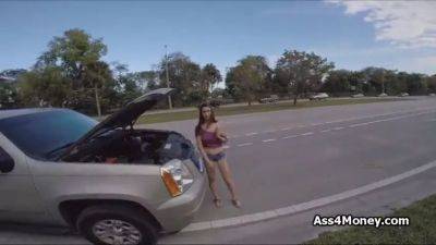 Fucking wrecked big tit in car - sexu.com