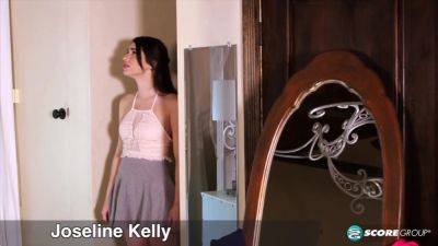 Cute, black-haired youngster Joseline Kelly shows off her round ass and tiny nips as she sucks and mounts a thick cock until she gets her adorable fac - hotmovs.com