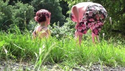 German MILF Popp Sylvie Fucks Hard in Nature - Blowjob & Cumshot - veryfreeporn.com - Germany