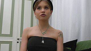 “Take my pussy while stepmom is away” - Busty Teen Consoling Stepdad With Tight Pussy - ah-me.com