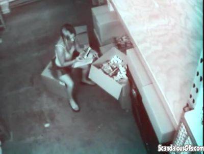 Stock room slut masturbating caught on spycam - hotmovs.com