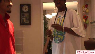 Petite brunette teen gangbanged by three black burglars - hotmovs.com