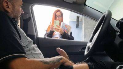 Risky Public Jerk Off to College Teens - Redhead Amateur Blowjob in Car 4K - veryfreeporn.com - Brazil