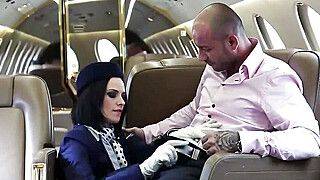 Air Hostess Claire Castel Care For Her Passenger - ah-me.com