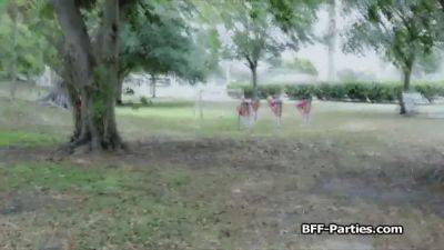 Foursome sex party with soccer chicks - sexu.com