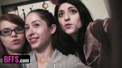 Bffs - Naughty Besties Finger Fucked and Drilled with Strap-on Dildo on Pajama Party - hotmovs.com - Usa