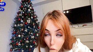 Wake up with Blowjob and Titfuck on Christmas Day - Slutty BIG Tits Redhead - ah-me.com
