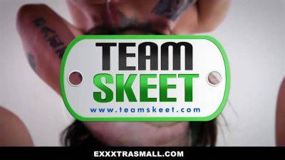 Petite blonda facefucked by her neighbor - sexu.com