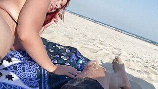 My step cousin is very naughty, look what she did on the beach - ah-me.com