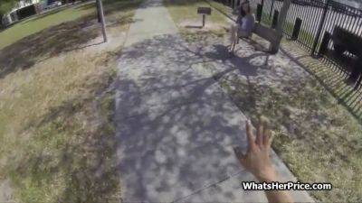 Banging hot perky brunette teen for money in a back alley - sexu.com