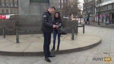 HUNT4K. Cameraman fucks comely brunette next to her grumpy cuckold - sexu.com - Czech Republic