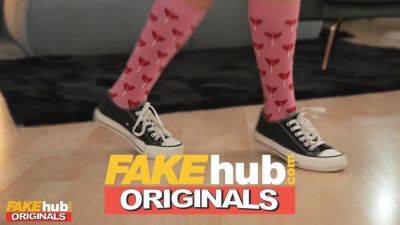Fakehub - hot dancer with fit body and braces entices housemate and makes some horny flicks before playing with his large penis - sexu.com