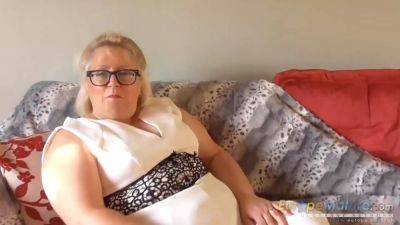 EUROPEMATURE BBW blonde Lexie and her wet cunt in suspenders - sexu.com - Britain