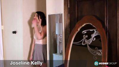 Cute, black-haired youngster Joseline Kelly shows off her round ass and tiny nips as she sucks and mounts a thick cock until she gets her adorable fac - hotmovs.com