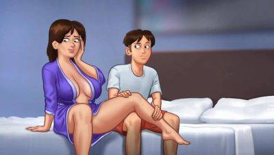 Horny Dude Fucks Busty MILF Landlady in Steamy Massage - Summertime Saga Hentai - porntry.com