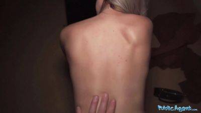 Public agent nice blonde flashes her pointy boobs for currency and pounds massive cock in a basemant - sexu.com