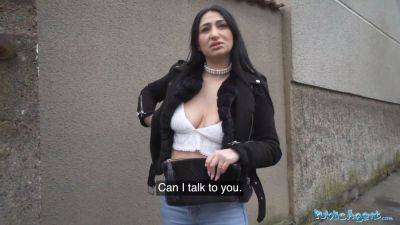 Public agent french cougar with uber-sexy gigantic natural boobs pov porn - sexu.com - France