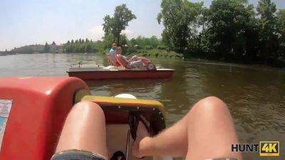 Hunt4k. hunter meets duo at the lake and pays fellow to fuck his lady - sexu.com - Czech Republic