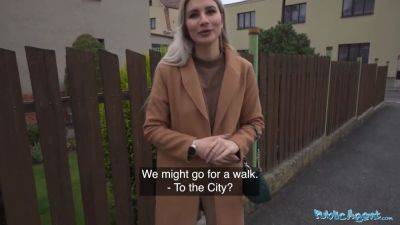 Public agent cute blond flashes her pointy titties for currency and screws thick dong in a basemant - sexu.com