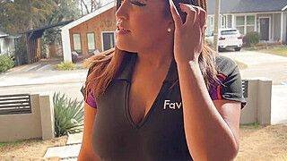 Big Boobed Delivery Slut Proves She Knows How To Handle Your Package (Hardcore Blowjob And Anal Clip) - ah-me.com