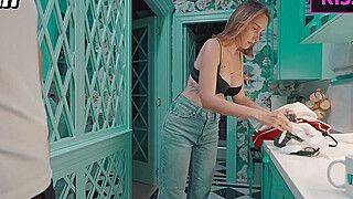 Busty Maid's First Day: Rimming, Ball Sucking, Unexpected Doggy Fuck with Cum on Ass - ah-me.com