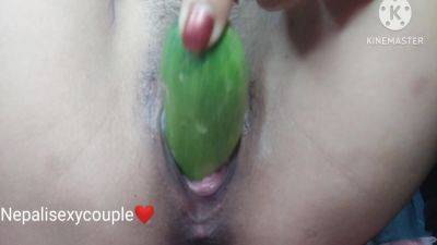 Big Pussy - Fucked Her Pussy With A Big Cucumber - desi-porntube.com - India