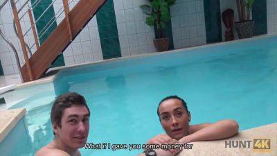 Hunt4k. teenie bad slut sucks dick and gets pounded by the poolside - sexu.com - Czech Republic