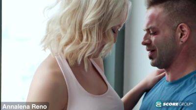 Annalena Reno, a blonde newcomer with perky boobs and a juicy butt, learns how to take a porno cock. - hotmovs.com