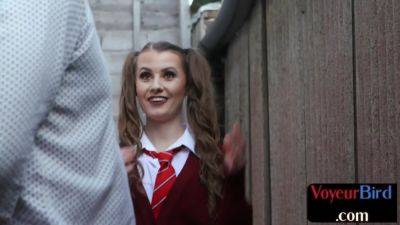 Voyeuristic schoolbabe strips and teases - hotmovs.com - Britain
