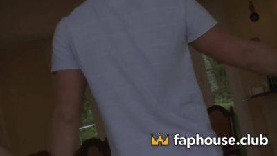 Slutty dark haired teenager hungers for black manstick at scandalous orgy! - hotmovs.com