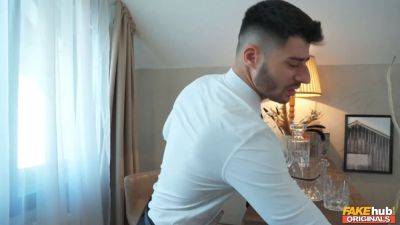 English cougar leaves the first class lounge with her jeans torn and jizz on her face - fakehub - sexu.com - Britain