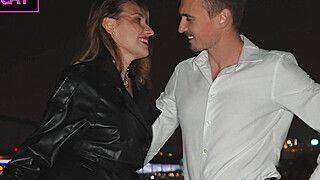 Hottie with tattoo on big boobs in leather coat gets fucked hard in POV till cum inside pussy - ah-me.com